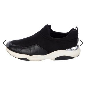 Salvatore Ferragamo Neoprene Slip-On Sneakers — Black